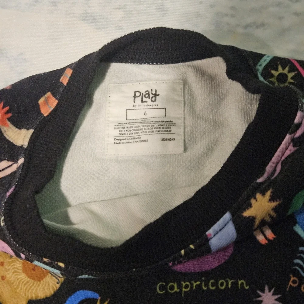Little Sleepies Star Signs Bamboo Crewneck Sweatshirt Size 6 Zodiac Astrology